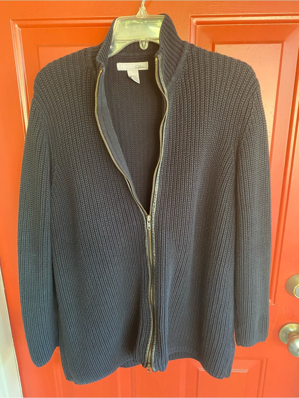 Chico's Platinum Ribbed Sweater - Navy